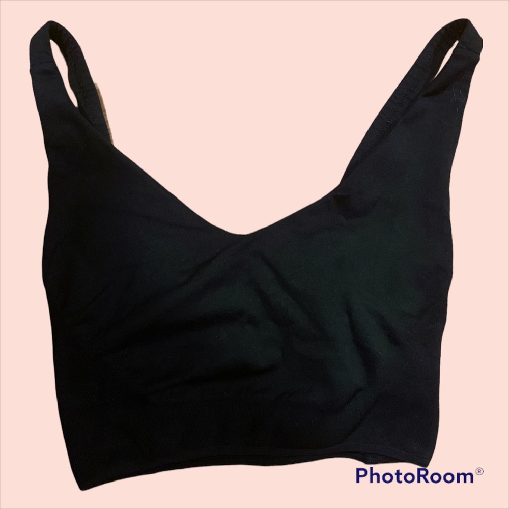 Free people movement yoga top/sports bra, M/L, black